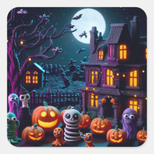 Halloween Stickers: Claymation Fun Square Sticker