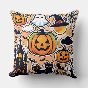 Halloween Stickers Cushion