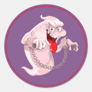 Halloween Stickers-Ghost Classic Round Sticker