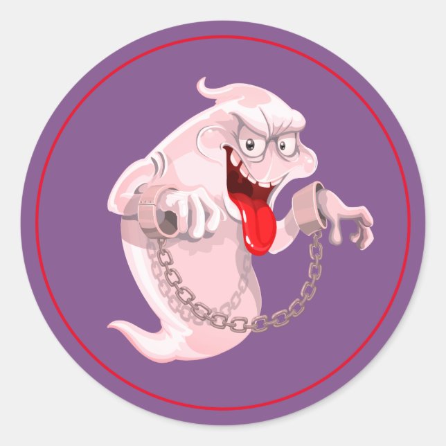 Halloween Stickers-Ghost Classic Round Sticker (Front)