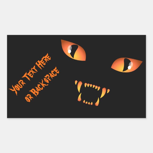 Halloween Stickers Personalised Spooky Cat Sticker (Front)