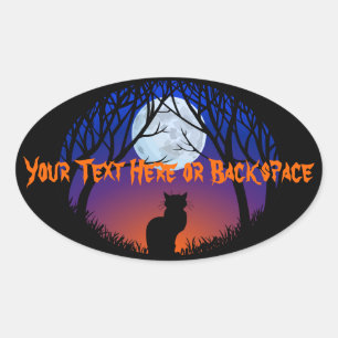 Halloween Stickers Personalised Spooky Cat Sticker