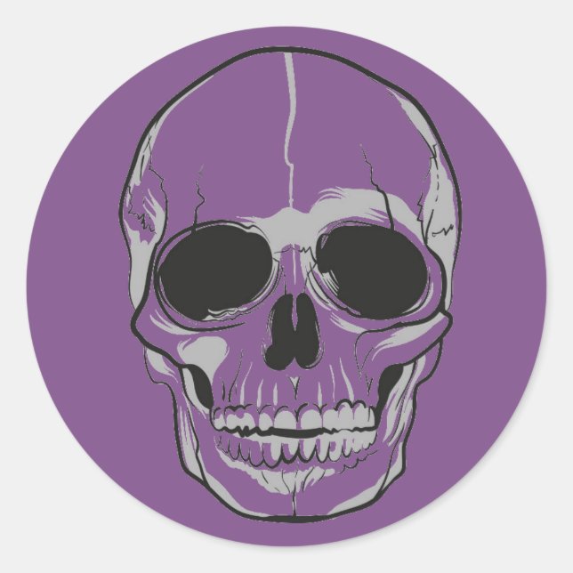 Halloween Stickers-Skull Classic Round Sticker (Front)