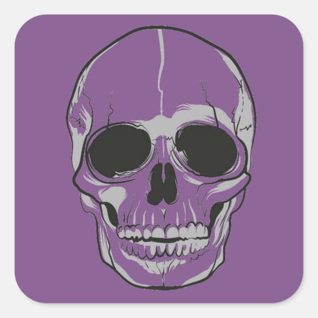 Halloween Stickers-Skull Square Sticker (Front)