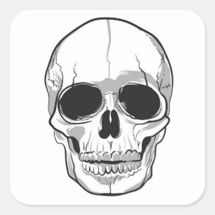Halloween Stickers-Skull Square Sticker