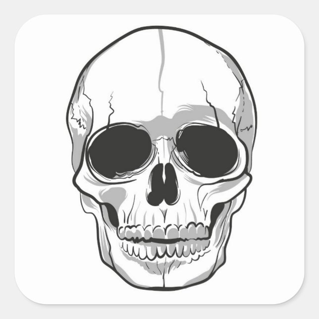 Halloween Stickers-Skull Square Sticker (Front)