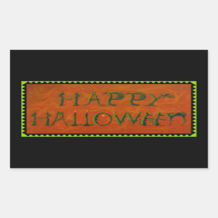 Halloween stickers,witch,black,cat,ghosts rectangular sticker