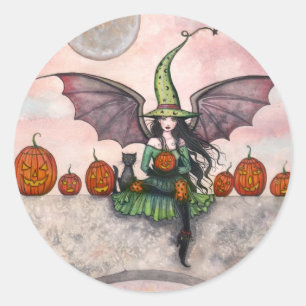 Halloween Stickers Witch Cat Pumpkins