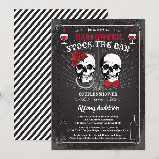 Halloween Stock The Bar couples shower Invitation (Front/Back)