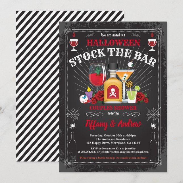 Halloween stock the bar party invitation (Front/Back)