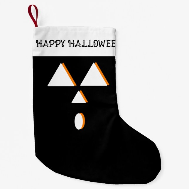 Halloween Stocking | Cute Geometric Pumpkin Face (Front)