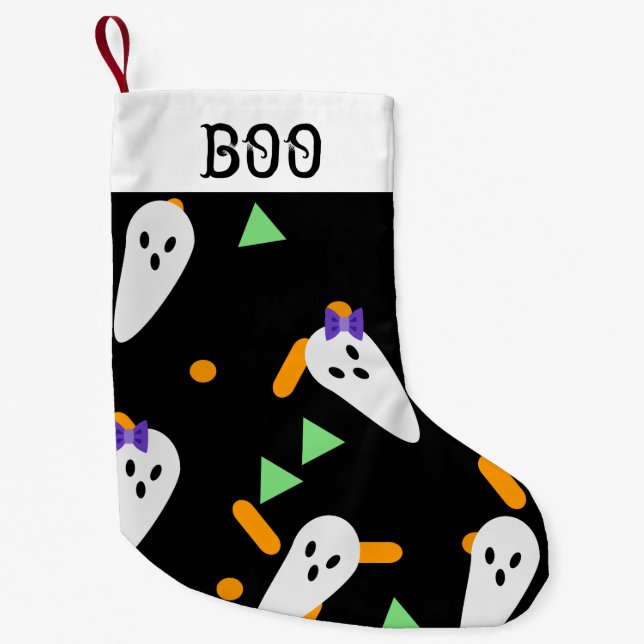 Halloween Stocking | Cute Ghost Confetti (Front)