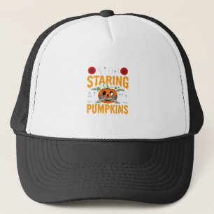 Halloween Stop Staring at My Pumpkins Design (2) Trucker Hat