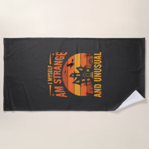 Halloween Strange and Unusual Haunted House Graphi Beach Towel