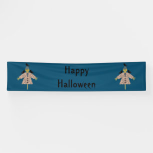 Halloween Straw Scarecrow and Ravens Custom Banner