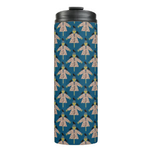 Halloween Straw Scarecrow and Ravens Patterned Thermal Tumbler