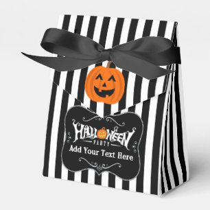 Halloween  Striped Black Party Favor Personalize Favour Box