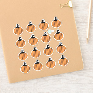Halloween Striped Pumpkin Planner Stickers
