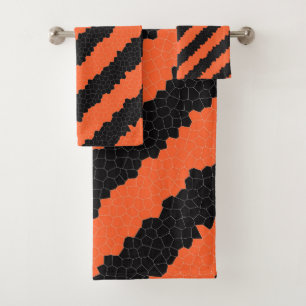 halloween stripes bath towel set