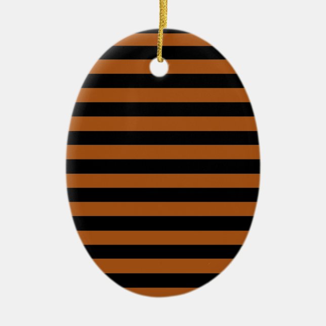 Halloween Stripes Ceramic Tree Decoration (Front)