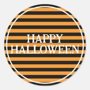 Halloween Stripes Classic Round Sticker