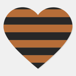 Halloween Stripes Heart Sticker