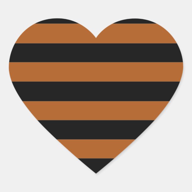 Halloween Stripes Heart Sticker (Front)
