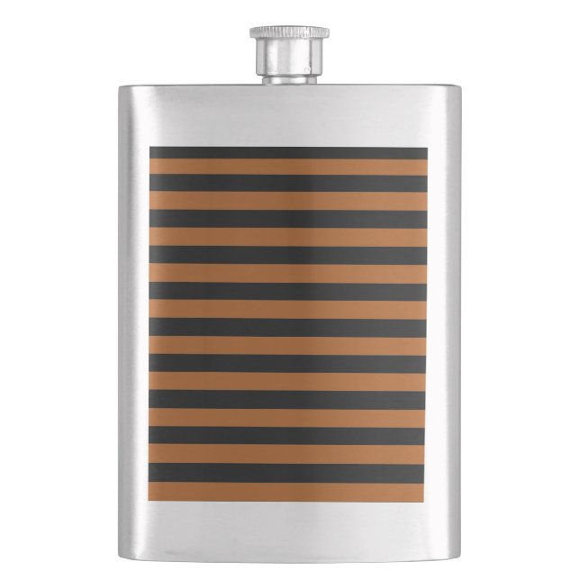 Halloween Stripes Hip Flask (Front)