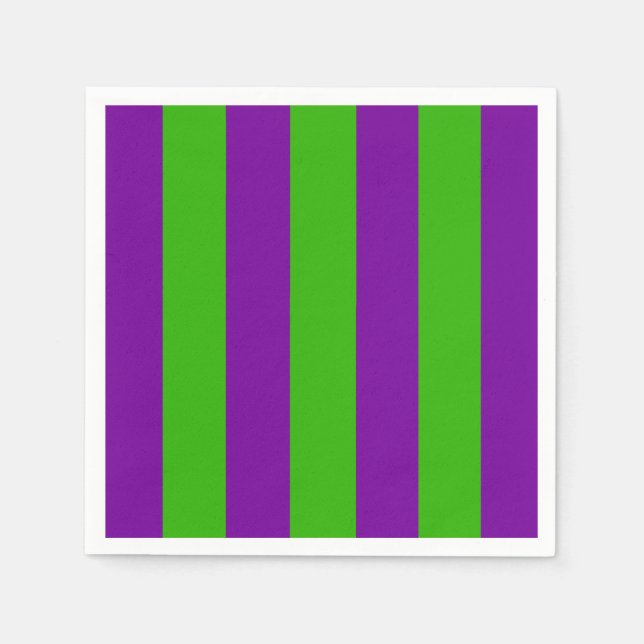 Halloween Stripes in Purple and Green Napkin (Front)