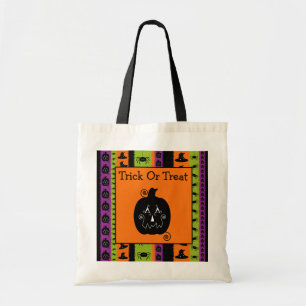 Halloween Stripes Jack O'Lantern Bag