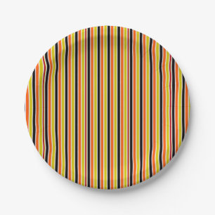 Halloween Stripes Paper Plate