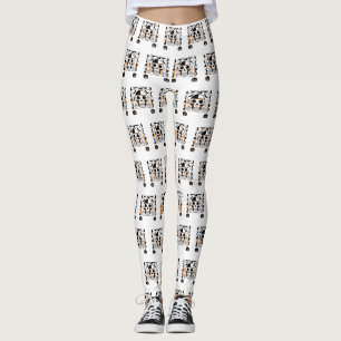 Halloween-style skull, bats, spider webs leggings