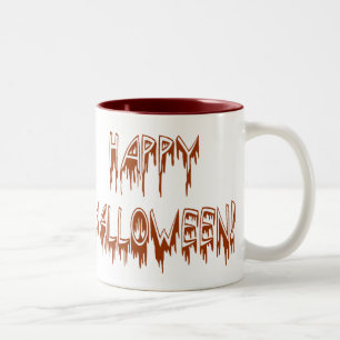 Halloween Suffering Text Two-Tone Coffee Mug