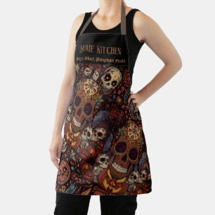 Halloween,Sugar Skull Pumpkins Fiesta, Calavera  A Apron