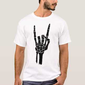 Halloween sugar skull skeleton Hand Heart Sign T-Shirt