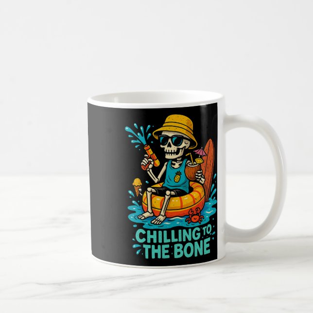 Halloween Summer Chilling To The Bone Skeleton Flo Coffee Mug (Right)