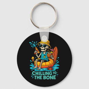 Halloween Summer Chilling To The Bone Skeleton Flo Key Ring