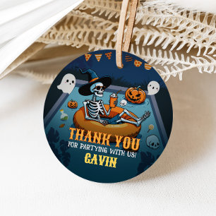 Halloween Summerween Pool Birthday Round Favour Tags