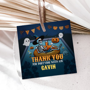 Halloween Summerween Pool Birthday Square Favour Tags