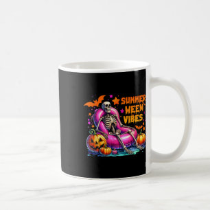 Halloween Summerween Vibes Summer Vacation Skeleto Coffee Mug