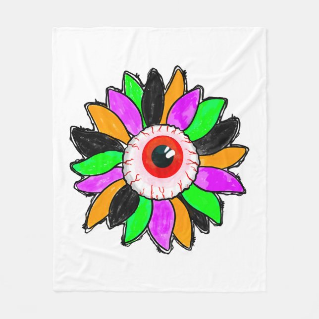 Halloween Sunflower Fleece Blanket (Front)