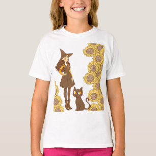 “Halloween Sunflower Witch Kids’ T-Shirt” T-Shirt