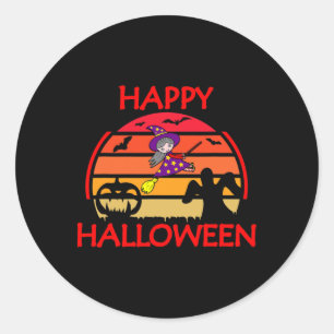 Halloween Sunset Classic Round Sticker