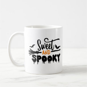 Halloween Sweet And Spooky Typographic Text Coffee Mug