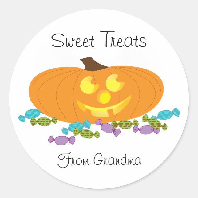 Halloween Sweet Treats with a pumpkin sticker (Front)