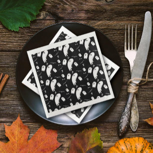 Halloween Swooping Ghosts, Bats&Skulls Napkin