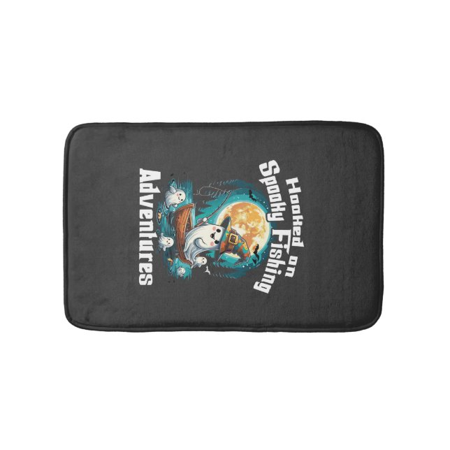 Halloween T  Hooked on Spooky Fishing Bath Mat (Front)