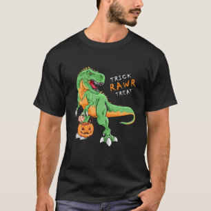 Halloween T Rex Dinosaur Ghost Trick Rawr Treat Fo T-Shirt