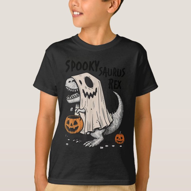 Halloween T-rex Dinosaur Sokysaurus Rex Boys Kids  T-Shirt (Front)