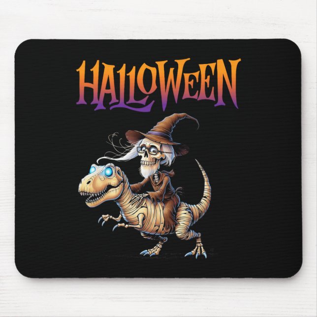 Halloween T-rex Skeleton Ride  Mouse Mat (Front)
